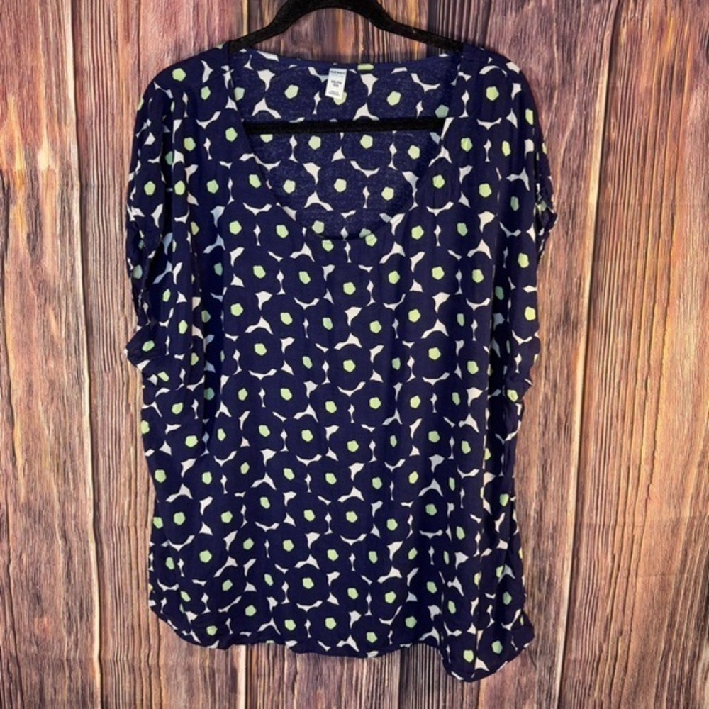 Old Navy Blue/Yellow Floral Top Size XXL